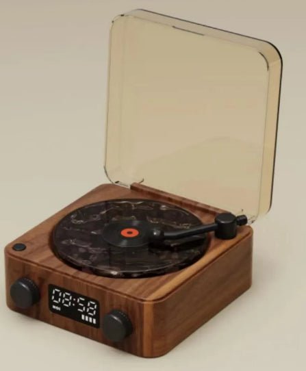 Retro Turntable Bluetooth 5.0 Speaker with RGB Ambient Light and Nature Sounds - GiftWave.co