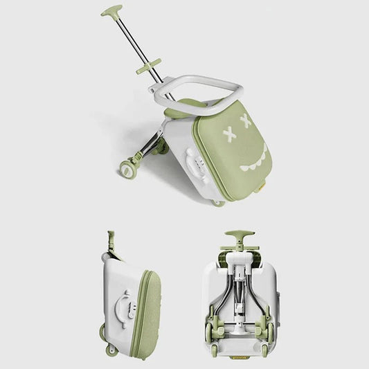 TravelTrek: Foldable Ride - On Trolley Luggage with Brake Wheels for Kids - GiftWave.co