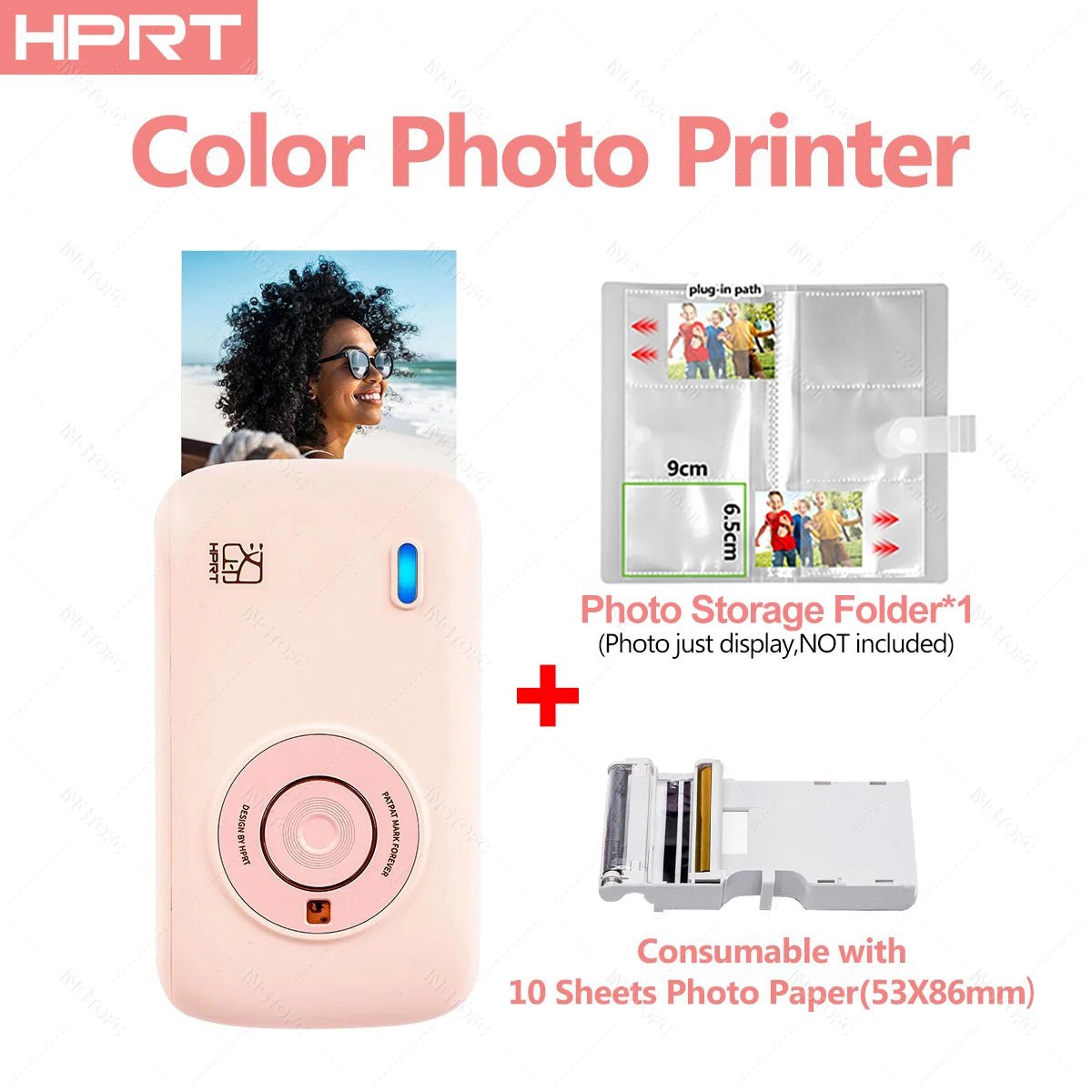 Portable Color Photo Printer 300DPI Wireless 2x3 Inch Travel Picture Pri... — View 9