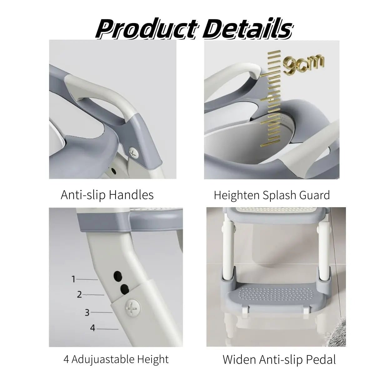3-in-1 Toddler Potty Training Seat with Steps - Adjustable Toilet Ladder... — View 6