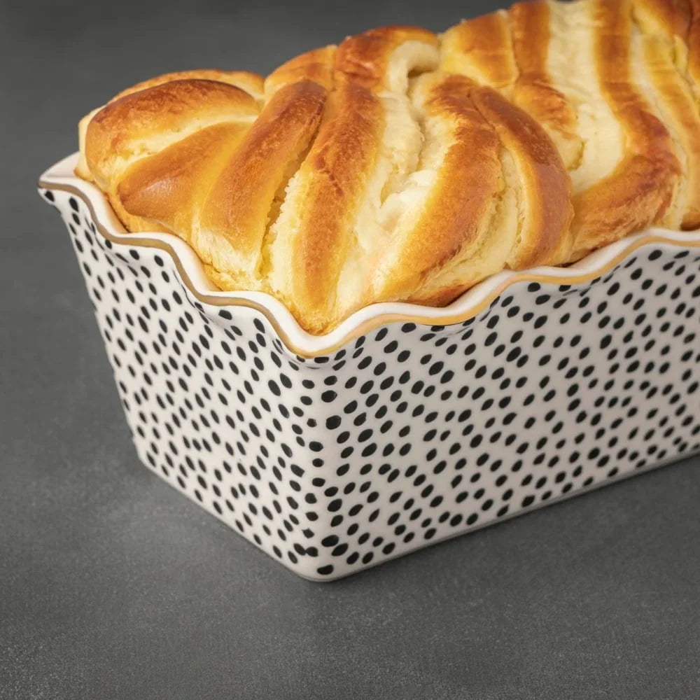 ArtisanBake™ 9-Inch Nonstick Ceramic Loaf Pan | Professional Dot Pattern Bakeware