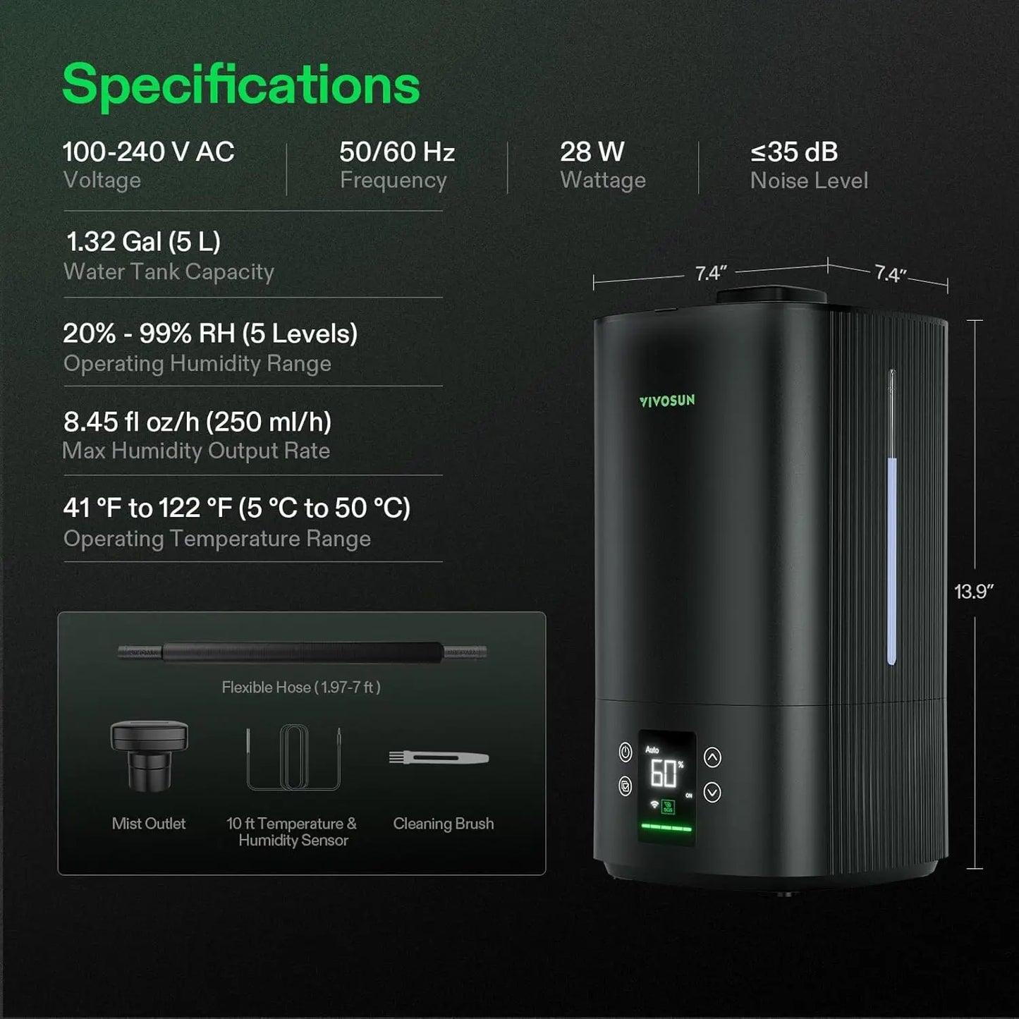 Smart WiFi Plant Humidifier 5L Auto Humidity Sensor App Control Gift for Plant Lovers Houseplants - GiftWave.co