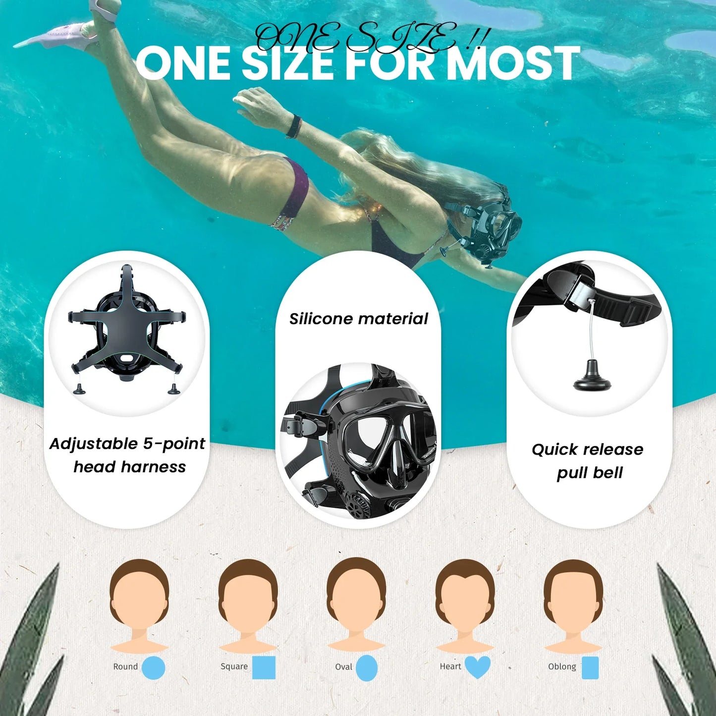 Full Face Diving Mask with Camera Mount