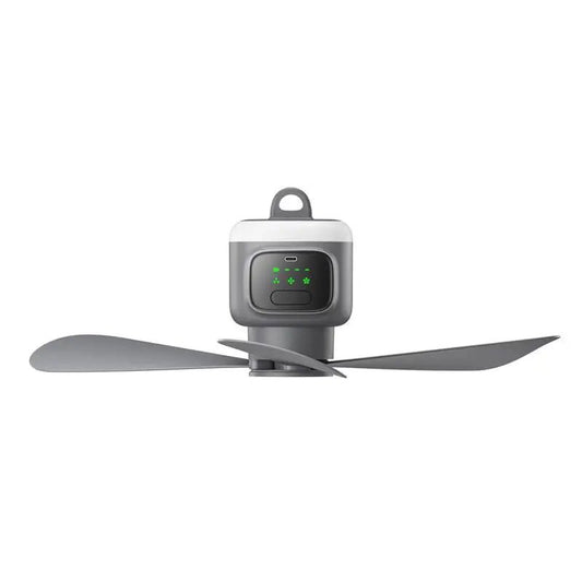 Portable Camping Ceiling Fan – 12000mAh Rechargeable, LED Lantern, Remote Control, 30H Battery, USB - C, RV/Tent - GiftWave.co