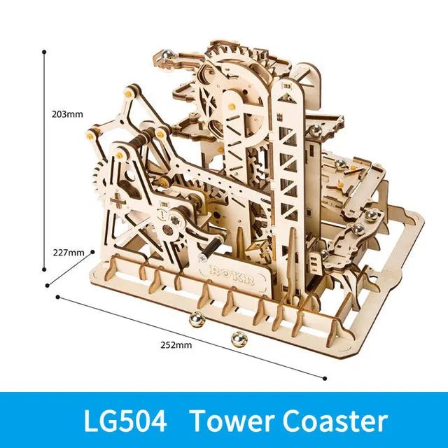 3D Wooden Puzzle Marble Run — DIY Mechanical Model Kit for Adults, Self-... — View 10