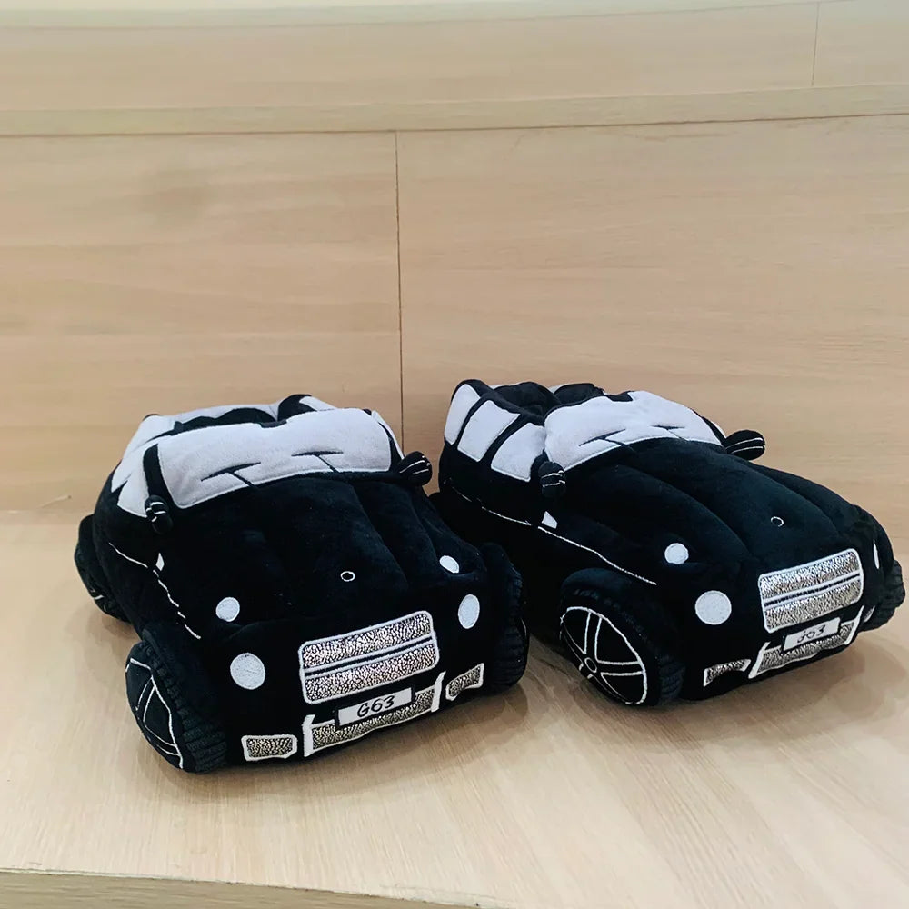 Fun & Fuzzy Car Shape Plush Slippers