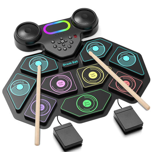 9-Pad Portable Smart Electronic Drum Kit