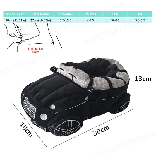 Fun & Fuzzy Car Shape Plush Slippers