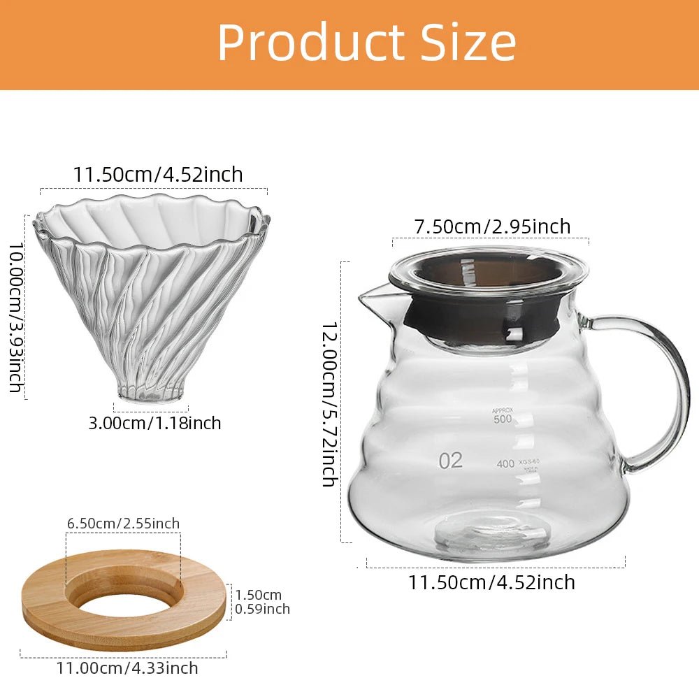 Glass Pour Over Coffee Maker Set - Professional Barista Holiday Gift Kit — View 9