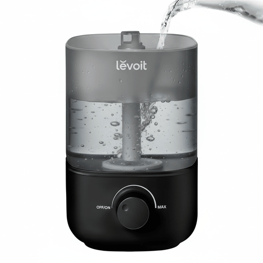 Top - Fill Humidifier 2.5L 360° Nozzle Auto Shut - Off Quiet Cool Mist Baby Bedroom Plants Black - GiftWave.co