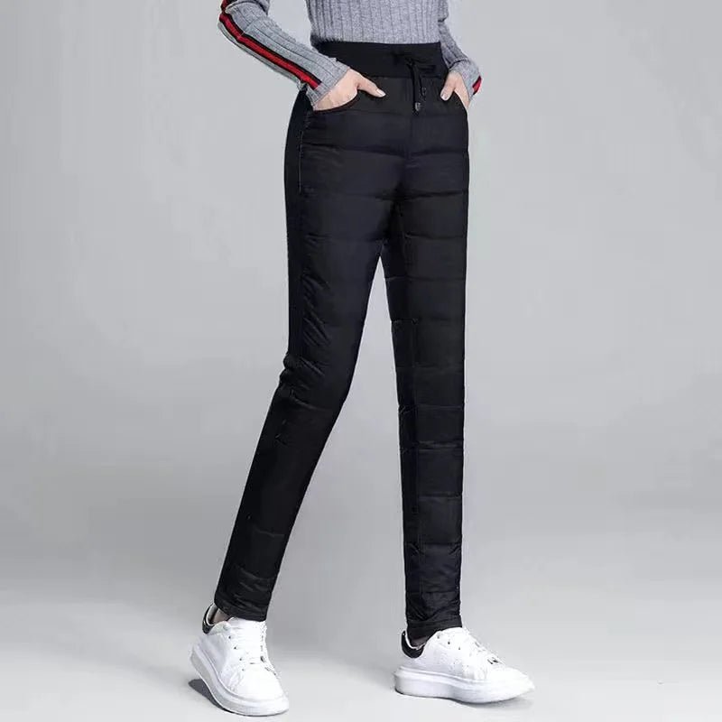 Winter Down Cotton Pencil Pants | Windproof High - Waist Warm Slim Trousers - GiftWave.co