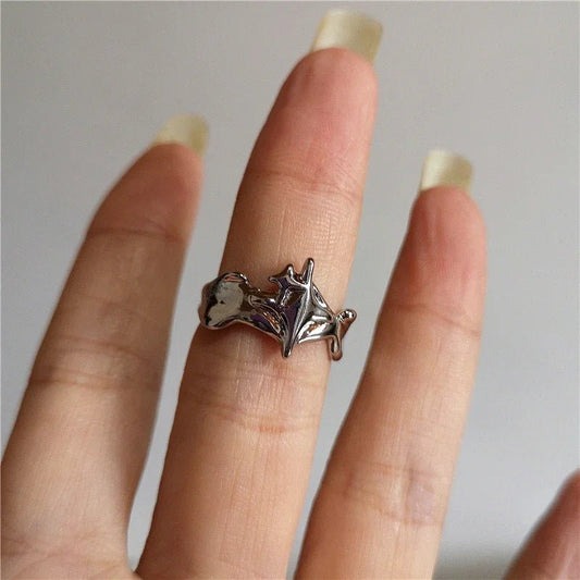 DarkAesthetic™ Gothic Cross Ring | Punk Irregular Y2K Grunge Jewelry — View 2