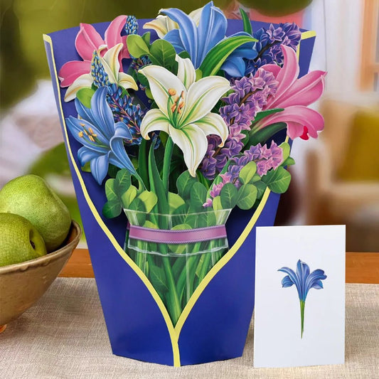 Thoughtful 3D Pop - Up Flower Bouquet Card - Forever Floral Greeting Set - GiftWave.co
