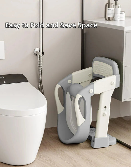3-in-1 Toddler Potty Training Seat with Steps - Adjustable Toilet Ladder... — View 2
