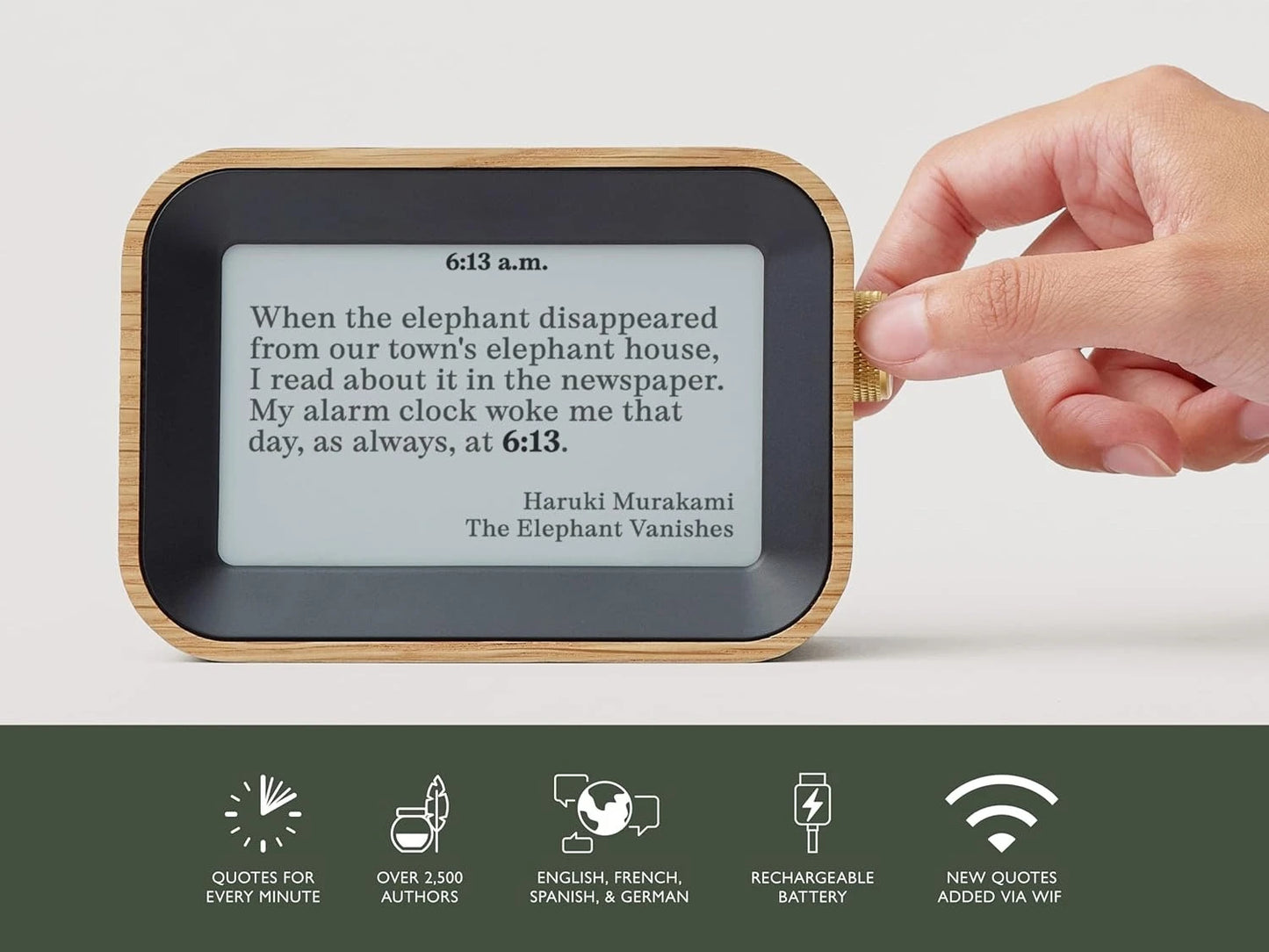 Literary Quote Clock | Tells Time with Famous Book Quotes | The Ultimate Gift for Bibliophiles