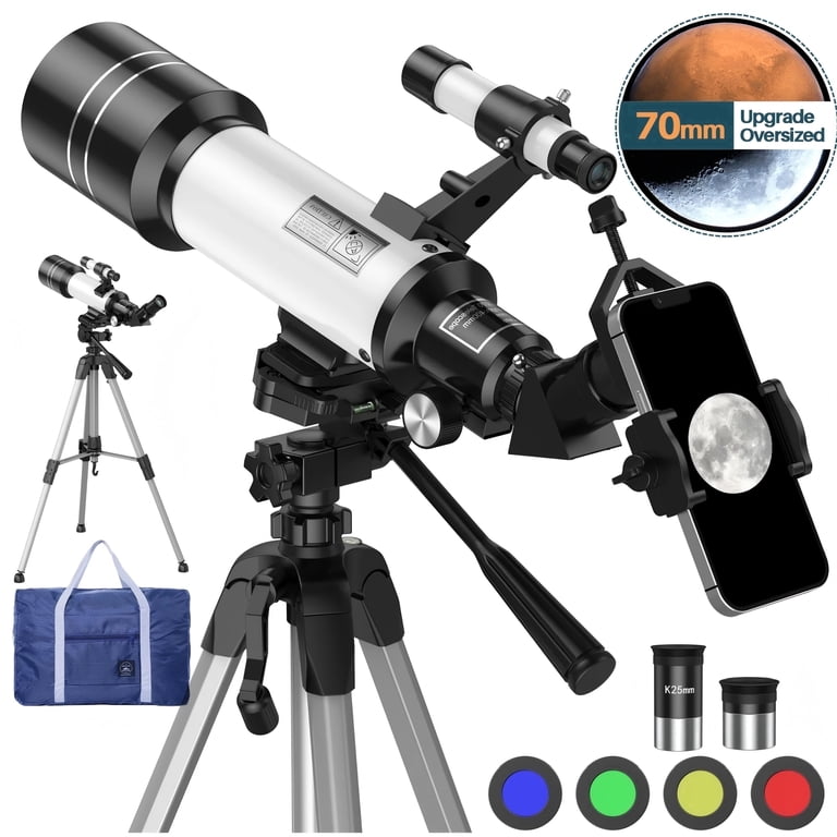 Beginner Refractor Telescope 70mm Aperture 700mm, Astronomy Telescope Adults Kids with Phone Adapter Tripod - GiftWave.co