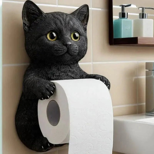 Cat Toilet Paper Holder: Cute Wall-Mounted Roll Rack for Dorm, Home & RV... — View 2