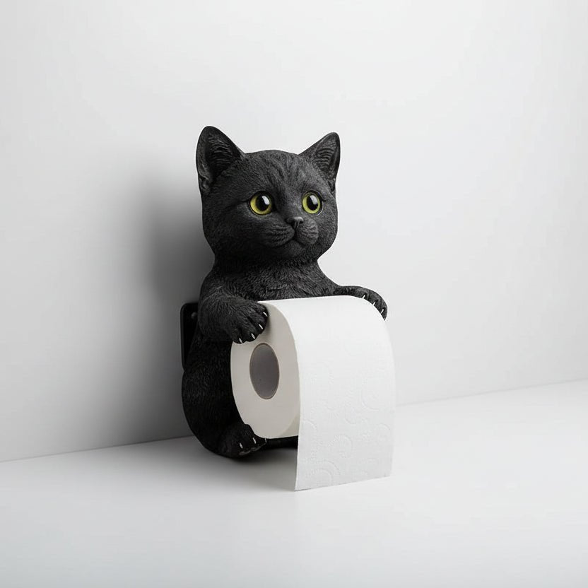 Cat Toilet Paper Holder: Cute Wall-Mounted Roll Rack for Dorm, Home & RV... — View 7
