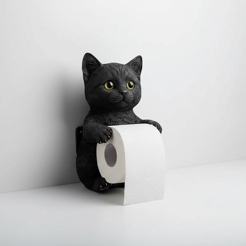 Cat Toilet Paper Holder: Cute Wall - Mounted Roll Rack for Dorm, Home & RV Restrooms