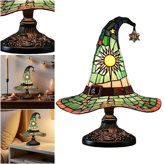 Creative Stained Glass Witch USB Hat Lamp - Homebound Essentials