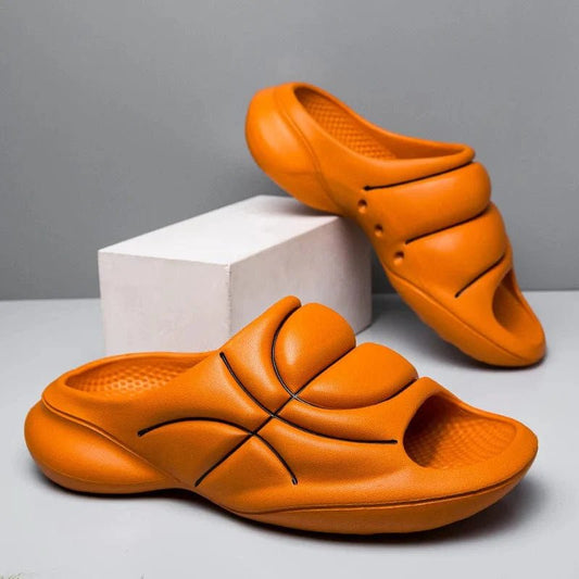 Basketball EVA Slides for Men – Non-Slip Thick-Sole Cushioned Beach & In... — View 2