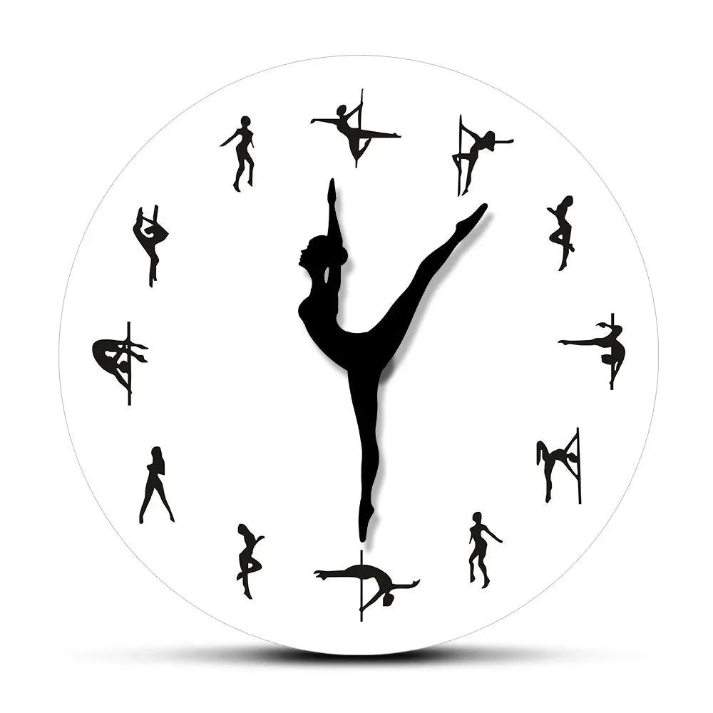 Pole Dancing Decorative Wall Clock – Stylish Silent Wall Art for Dance Rooms - GiftWave.co