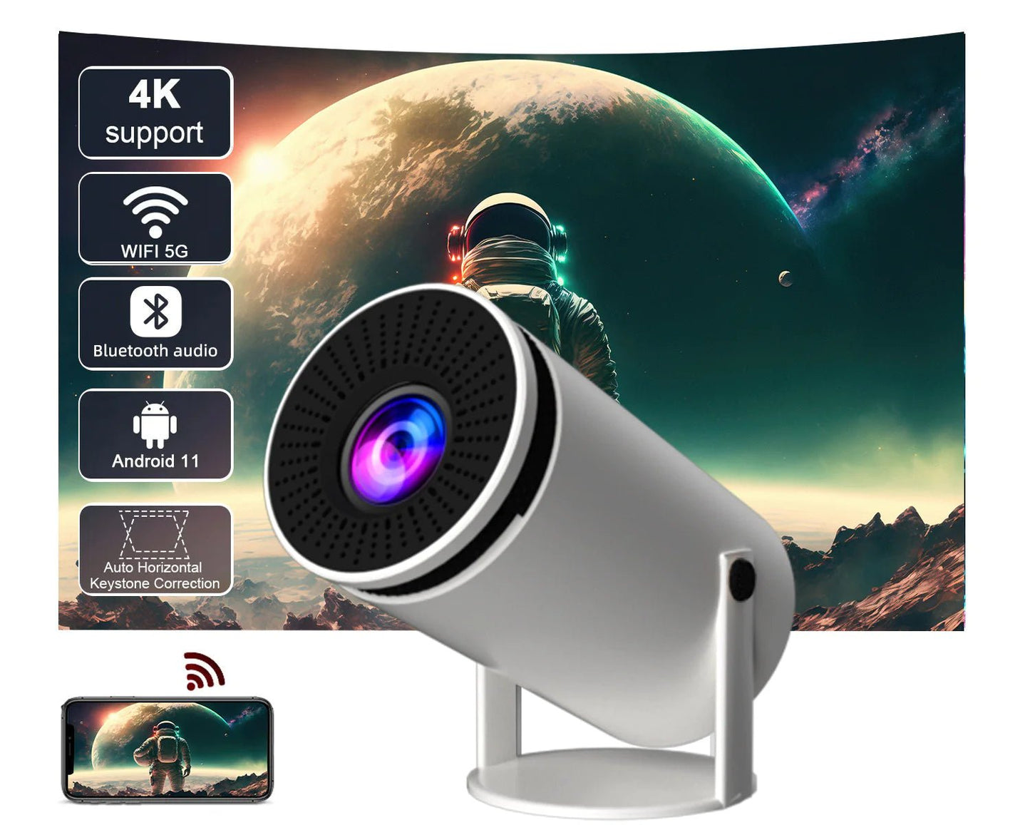 BarrelSmart HD Home Projector — View 3