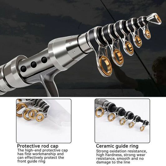 Carbon Fiber Telescopic Fishing Rod & Reel Combo – 12+1BB Spinning Reel,... — View 2