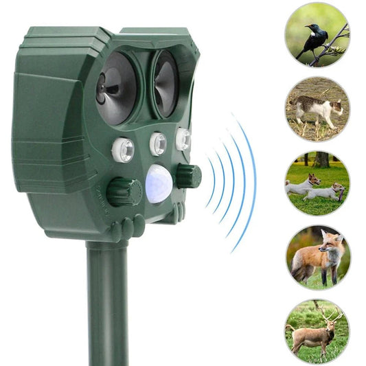 Ultrasonic Animal Solar Powered Pest Motion Activated Repeller - GiftWave.co