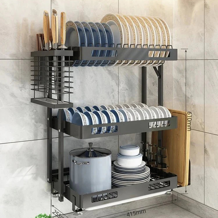 Wall-Mounted Dish Drying Rack: Space-Saving Kitchen Organizer