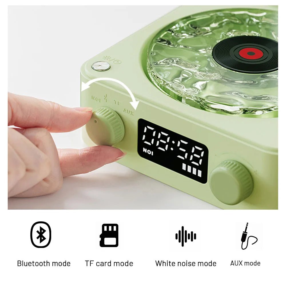 Retro Turntable Bluetooth 5.0 Speaker with RGB Ambient Light and Nature Sounds - GiftWave.co