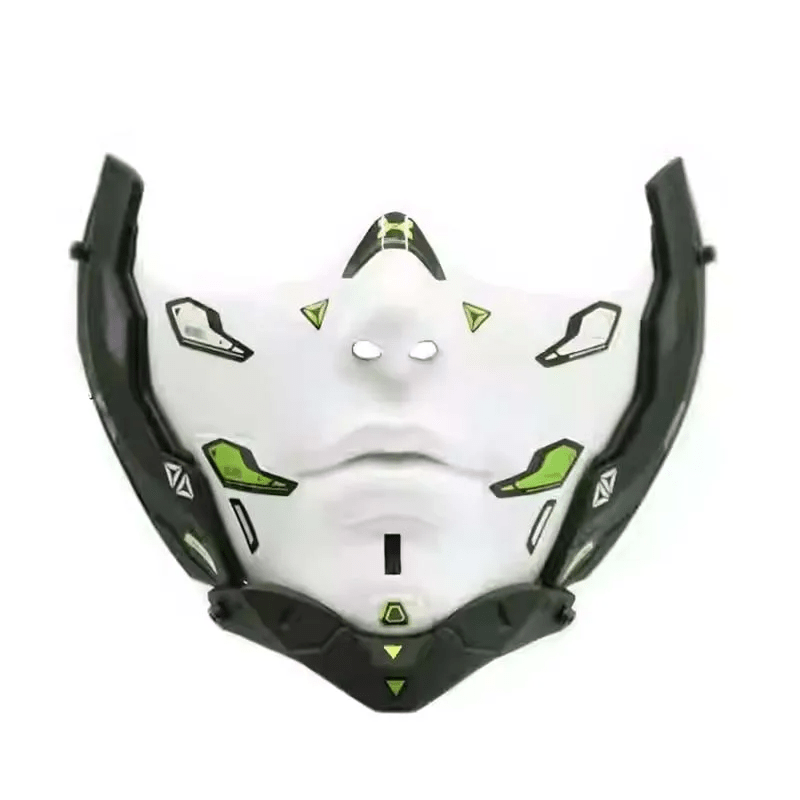 Cyberpunk Half Face Mechanical Mask – Red | Cosplay & Halloween Costume ... — View 9
