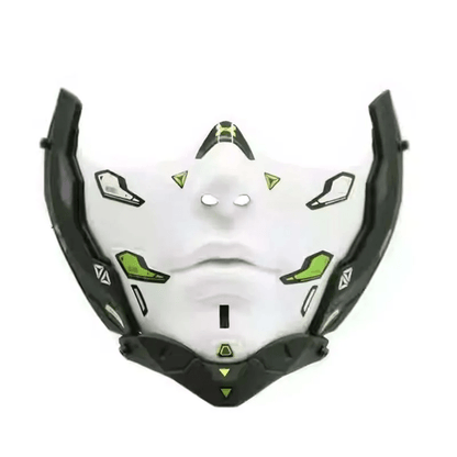 Cyberpunk Half Face Mechanical Mask – Red | Cosplay & Halloween Costume ... — View 9