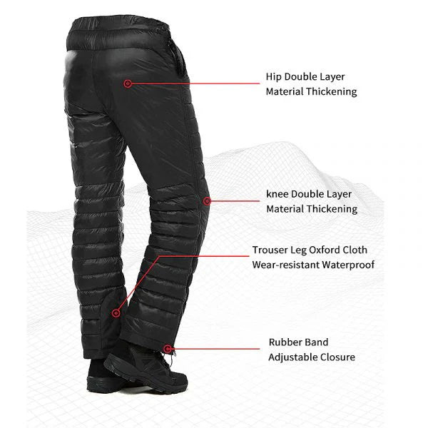 Ultra-Light Thermal Goose Down Pants | Professional Winter Camping & Hiking Trousers