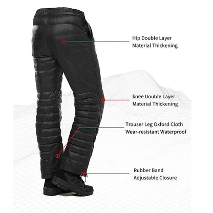 Ultra-Light Thermal Goose Down Pants | Professional Winter Camping & Hiking Trousers