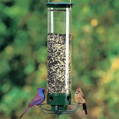 Squirrel - Proof Bird Feeder Spinning Tube – 4 Ports 5lb Capacity Weight Activated Outdoor Hanging - GiftWave.co