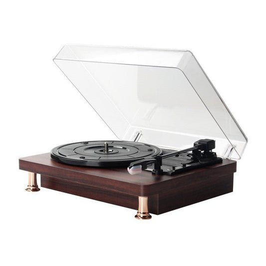 Vinyl Record Player Bluetooth Turntable Built - in Stereo Speakers 3 - Speed Belt Drive Wood - GiftWave.co