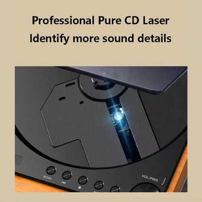 Wooden HiFi CD Player Bluetooth 5.1 SPDIF Optical USB Lossless Retro Desktop Audio No Speaker Remote - GiftWave.co