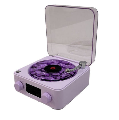 Retro Turntable Bluetooth 5.0 Speaker with RGB Ambient Light and Nature Sounds - GiftWave.co