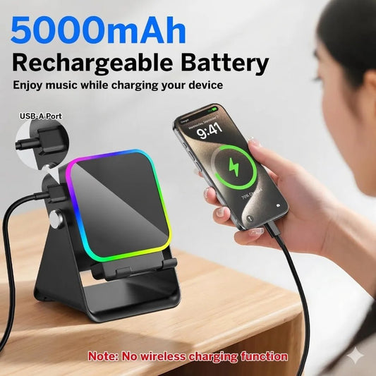 5-in-1 Wireless Bluetooth Speaker Phone Stand RGB Light Auto Induction C... — View 2