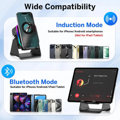 5-in-1 Wireless Bluetooth Speaker Phone Stand RGB Light Auto Induction C... — View 6