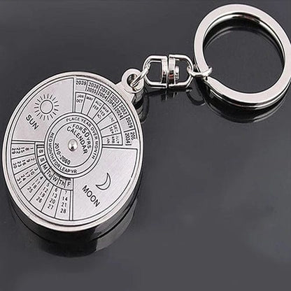 50 Years Perpetual Calendar Silver Alloy Keyring Keychain Keyfob Decoration - Homebound Essentials