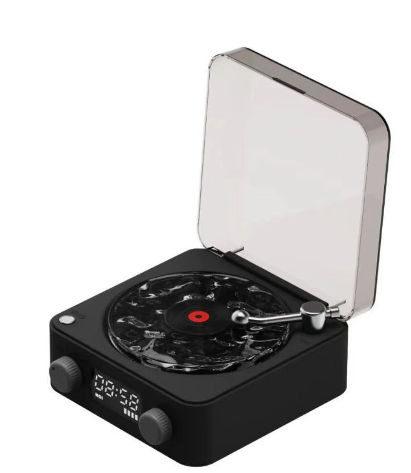 Retro Turntable Bluetooth 5.0 Speaker with RGB Ambient Light and Nature Sounds - GiftWave.co