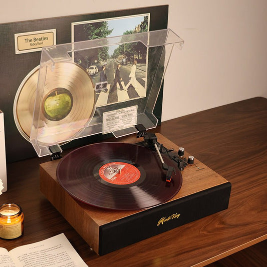 Retro Vinyl Record Player Bluetooth Speaker Cabinet Vintage Style Home Decor - GiftWave.co