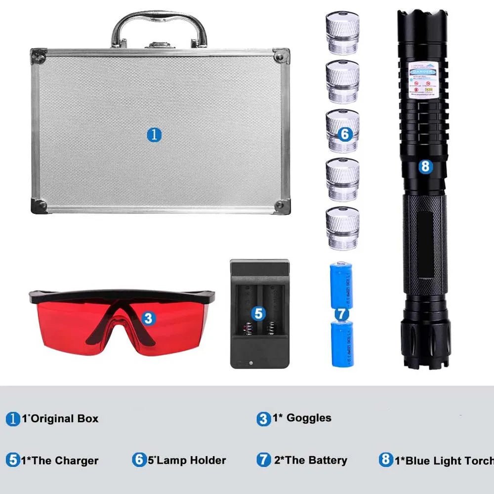 Burning Blue High-Power Tactical Laser Torch- Military Grade Flashlights — View 2