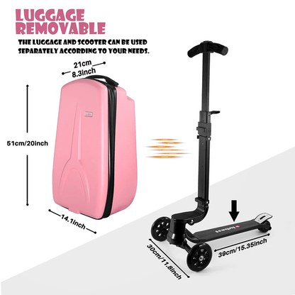 Scooter Suitcase - Best Rolling Detachable Luggage with Built - in Skateboard for Travel - GiftWave.co
