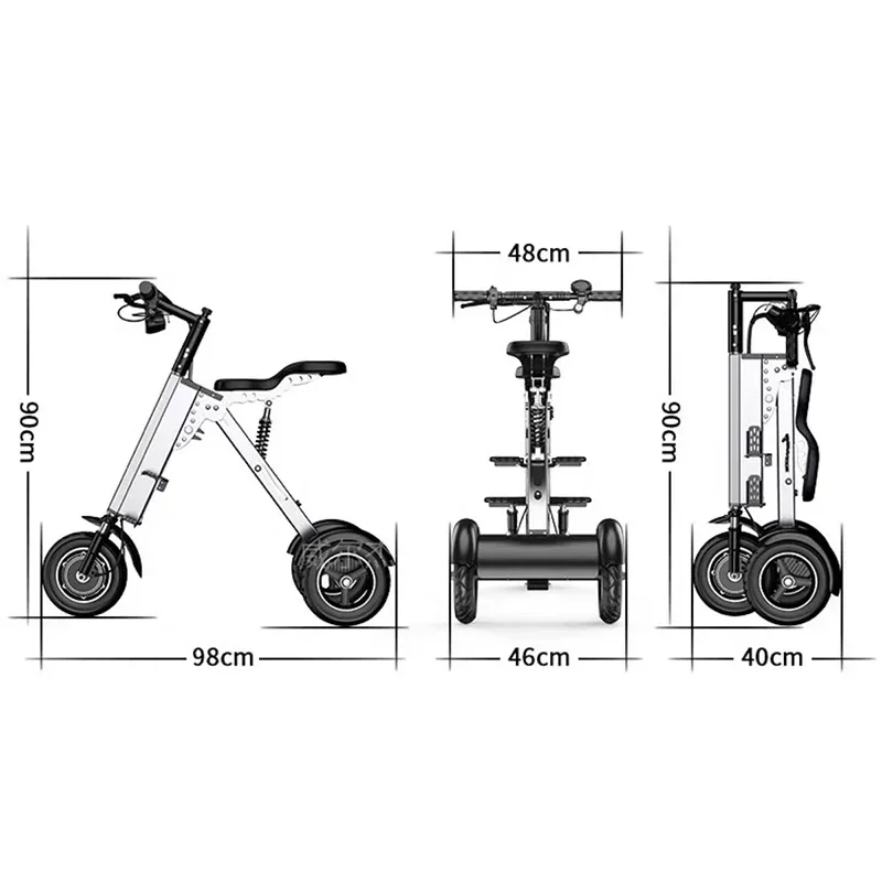 K7S Mini E-Bike | Foldable 3-Wheel Electric Scooter for Teens & Adults | 250W, 36V, 7.8Ah Electric Bike