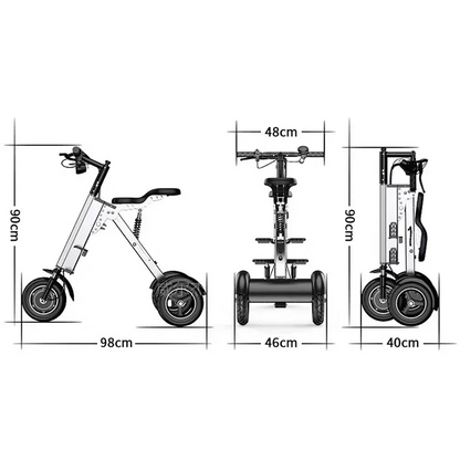 K7S Mini E-Bike | Foldable 3-Wheel Electric Scooter for Teens & Adults | 250W, 36V, 7.8Ah Electric Bike