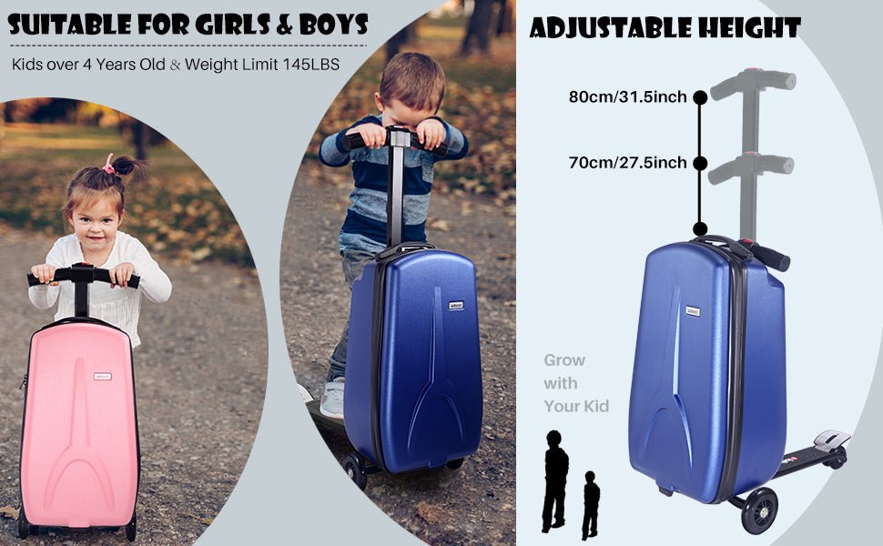 Scooter Suitcase - Best Rolling Detachable Luggage with Built - in Skateboard for Travel - GiftWave.co