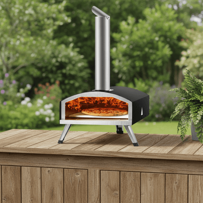 Portable Outdoor Pizza Oven Wood Fired – 12" Multi-Fuel Pellet Pizza Mak... — Gift Idea